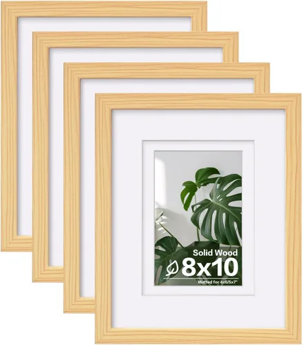 Vista 37 de Egofine - Marcos de fotos de 4 x 6 pulgadas (4 unidades) cubiertos por plexiglás, para fotos de 3 x 4.5 pulgadas / 3.5 x 5 pulgadas con paspartú