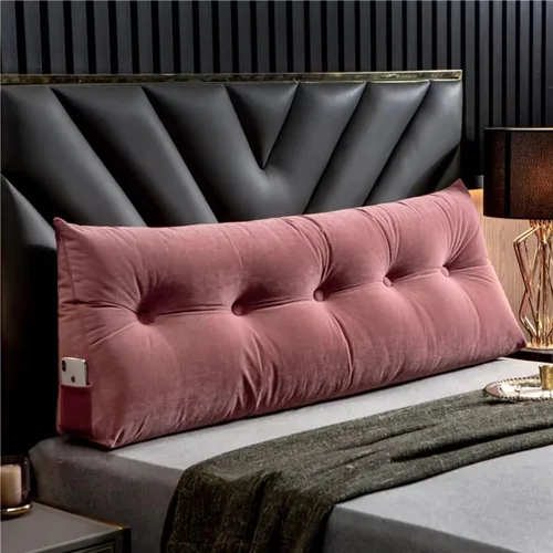 Vista 13 de Almohada triangular grande para cabecero beige con cuña para cama, almohada de lectura, respaldo de posicionamiento, cojín con funda extraíble