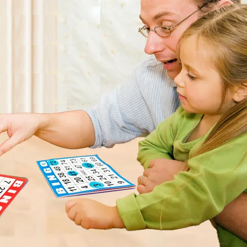 Vista 6 de SEETOOOGAMES Tarjetas de papel para juego de bingo – 1 Tarjeta – 100 libros de 5 hojas