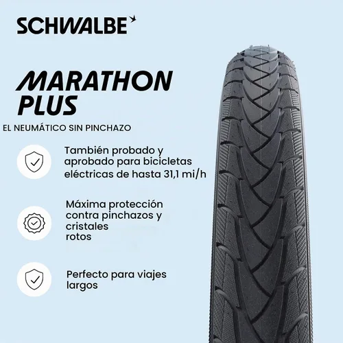 Vista 2 de Schwalbe Marathon Plus HS 348 llanta para bicicleta de carretera