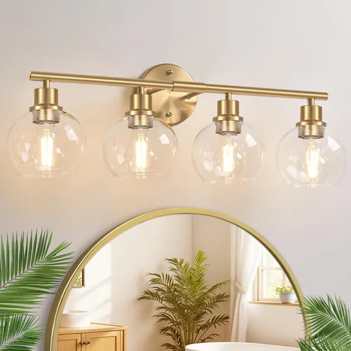 Vista 9 de Indoi Juego de 2 apliques de pared negros mate, lámparas de tocador de vidrio transparente con base E26, luces de pared reversibles arriba o abajo