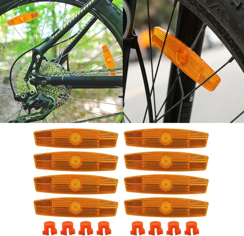 Vista 3 de NUEAYMS Reflector de radios para bicicleta de montaña, 8 piezas, llantas de acero en forma de pez, reflectores de radios, llantas de rueda