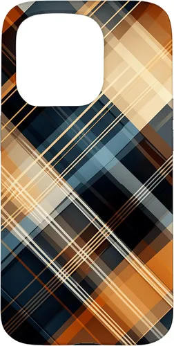 Vista 14 de Navy Black and Orange Plaid Halloween Fall Autumn Pumpkins Case for iPhone 17