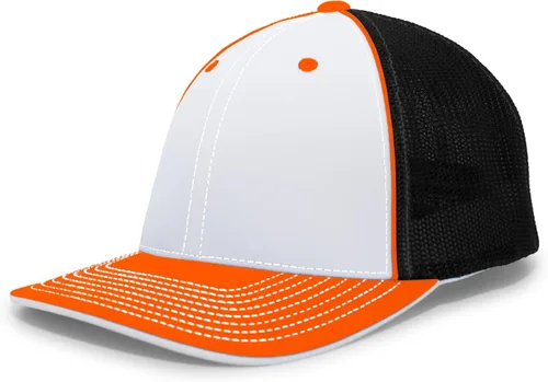 Vista 73 de Pacific Headwear Gorra unisex Pacific Headwear Trucker Flexfit® para adultos Grafito/Negro/Negro