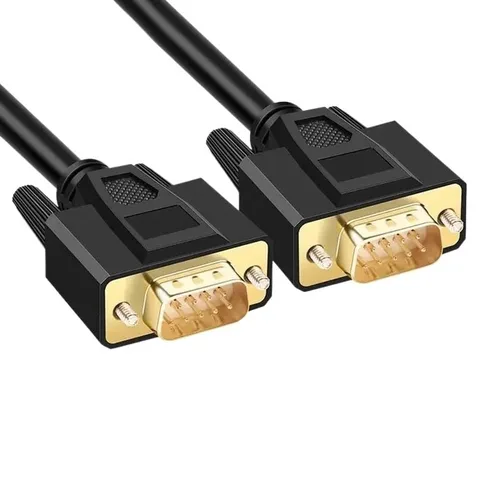 Vista 9 de Cable de extensión de 9 pines DB9 Serial RS232 COM, cable de datos COM de grado industrial hembra a hembra a macho, cable blindado de 9 pines