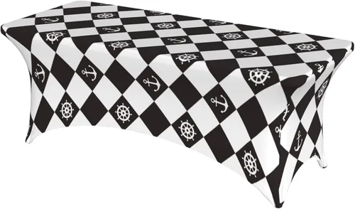 Vista 18 de Mantel rectangular ajustable de elastano elástico con estrellas patrióticas americanas de 4 pies, protector de mesa para fiestas, eventos
