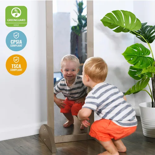 Vista 6 de ECR4Kids Espejo bidireccional de doble cara, muebles para niños, lavado gris