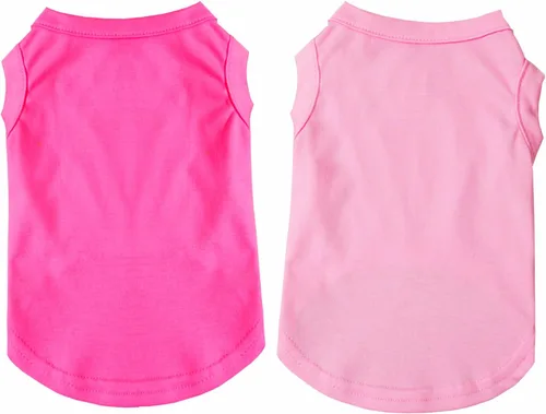 Vista 7 de Paquete de 2 camisas para perros, camisa lisa para perros y niñas, ropa de algodón para mascotas, apta para perros y gatos pequeños, extra pequeños