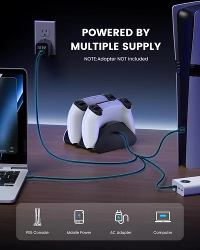Vista 5 de Drop & Charge-PS 5 Controller Charging Station