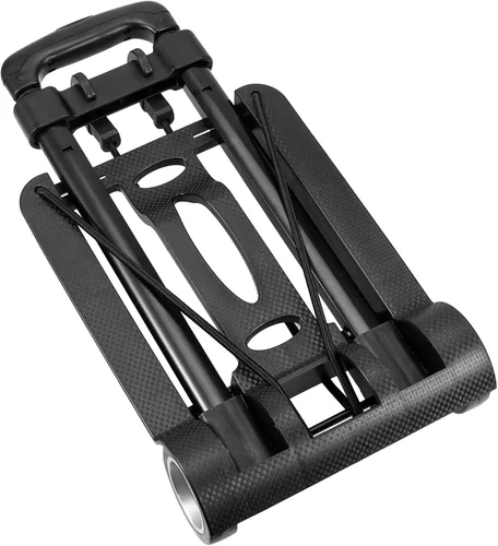 Vista 4 de JEUIHAU Camión de mano plegable, capacidad de 55 libras, 2 ruedas, carrito de utilidad de construcción sólida resistente, carrito de equipaje