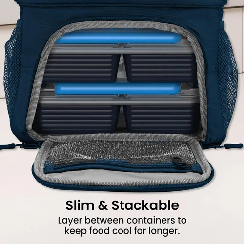Vista 5 de Bentgo Chillers Ice Packs: diseño delgado y reutilizable de enfriamiento de congelación rápida mantiene la comida fresca en loncheras, bolsas