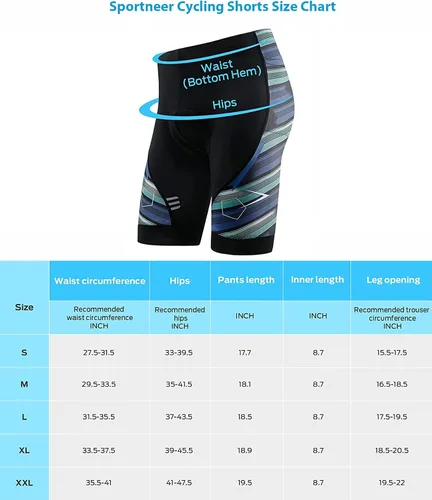 Vista 5 de Sportneer Pantalones cortos de ciclismo acolchados para hombre, pantalones cortos acolchados con bolsillos para ciclismo de montaña y carretera