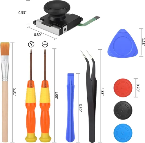 Vista 3 de Assenic Joystick de repuesto para Nintendo Switch Joycon, Joy con Drift Repair Kit. NS Joy-Con & Switch Lite Controller Analog Thumb Stick Partes