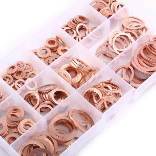 Vista 8 de 280PCS 12 Sizes Copper Flat Washer, Copper Washers Assortment Kit Plain Washers with Box Fitting for Screws Bolts Fasteners