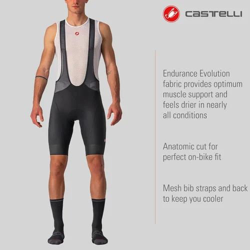 Vista 2 de CASTELLI Ciclismo Endurance 3 Bibshort para ciclismo de carretera y grava l Ciclismo