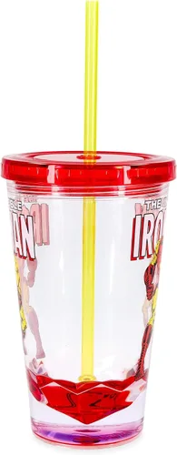 Vista 2 de JUST FUNKY Marvel Retro Iron Man Taza de carnaval de 19 oz
