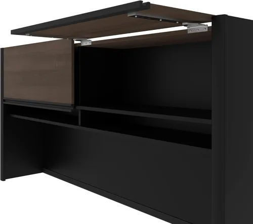 Vista 7 de Bestar Connexion - Escritorio ejecutivo en forma de U de 72 W con Antigua y Negro
