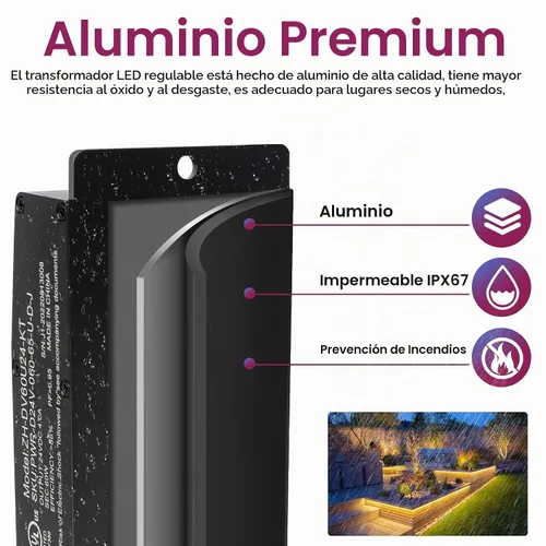Vista 5 de EMITEVER 60W 24V Triac Dimmable LED Driver, CA 120V a DC fuente de alimentación