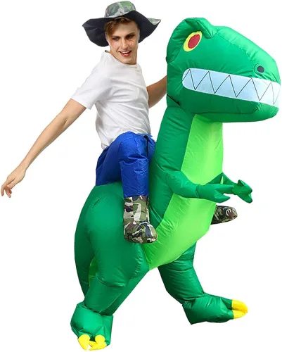Vista 5 de Disfraz inflable para niños, disfraces inflables de Halloween, disfraz inflable de tiranosaurio Rex, disfraces de explotar