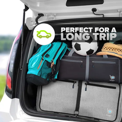 Vista 5 de Bago Bolsa de viaje para hombre y mujer, ligera, plegable, bolsa de lona para equipaje de 15.85 gal, 21.13 gal, y 26.42 gal (60 L, 80 L y 100 L)