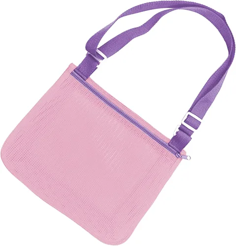 Vista 19 de UTTPLL Bolsa de playa de malla colorida ajustable para niños, bolsa de red de secado rápido para conchas marinas que recolecta arena juguete