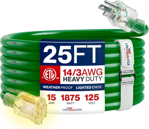 Vista 71 de Cable de extensión de 3 pies para exteriores/interiores, calibre 10/3, ultra resistente, SJTW, resistente al agua, certificación ETL, cable