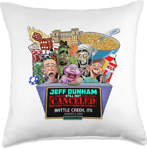 Vista 5 de JEFF DUNHAM Battle Creek, MI (2023) - Almohada de 16 x 16 pulgadas, multicolor