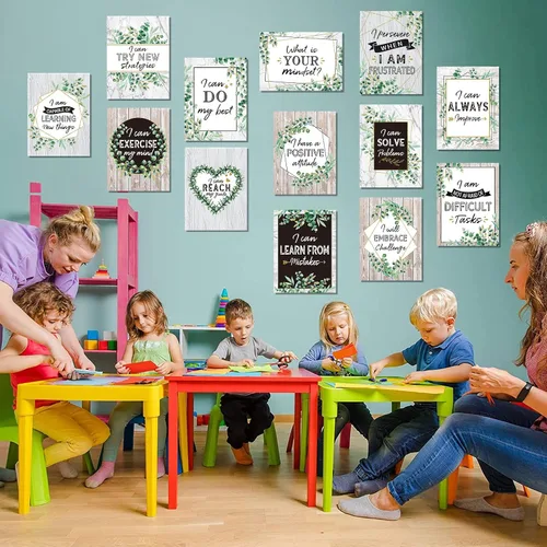 Vista 6 de Pajean 13 pósteres de mentalidad de crecimiento, decoración de tablón de anuncios, decoración de eucalipto simplemente bohemio, póster motivacional