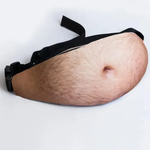 Vista 2 de Regalos de broma de elefante blanco, regalo para papá, riñonera para deportes al aire libre, riñonera creativa para el vientre de cerveza, regalos
