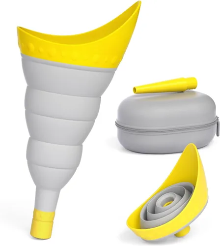 Vista 14 de TRIPTIPS Pee Conch Dispositivo Urinario Plegable Femenino Dispositivo Urinario Portátil para Mujeres Embudo para Orinar para Mujeres Viaje, Copa