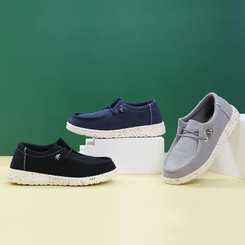 Vista 7 de firelli Mocasines de lona para niños y niñas, zapatos escolares para caminar