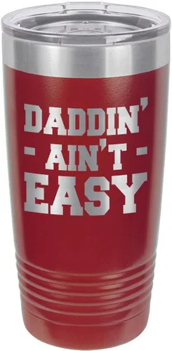 Vista 18 de DADDIN AINT EASY BLACK Vaso de bebida de 20 oz con pajita Taza de viaje grabada con láser Comparar con Yeti Rambler Idea de regalo papá