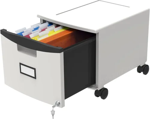 Vista 14 de Storex gabinete de un solo cajón de mini archivo con cerradura, 18.25 x 14.75 x 12.75 in, color negro, (61265B01C), Negro Total 1