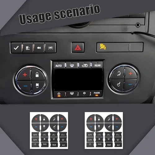 Vista 7 de 2 Paquetes Kit de Reparación de Botones del Tablero de CA Calcomanías Adhesivas - Compatible con Chevy, para Reparar Botones de Control de A/C