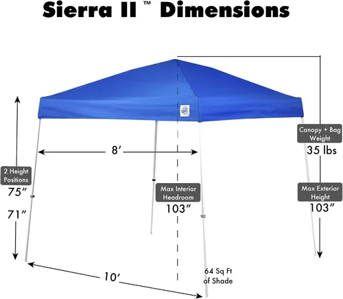 Vista 3 de Toldo E-Z UP, Sierra II, Azul