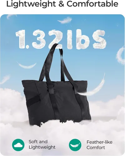 Vista 7 de BAGSMART Bolsa de mano para mujer con cremallera, bolsa de gimnasio con compartimentos, bolsa de trabajo para enfermera, baile, bolsa de yoga