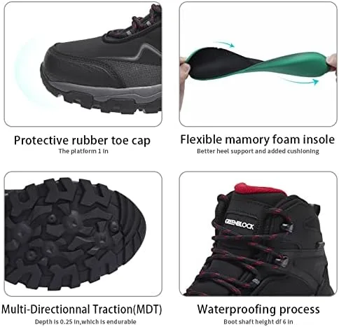 Vista 3 de NS - Botas de senderismo para hombre, impermeables, ligeras, para senderismo