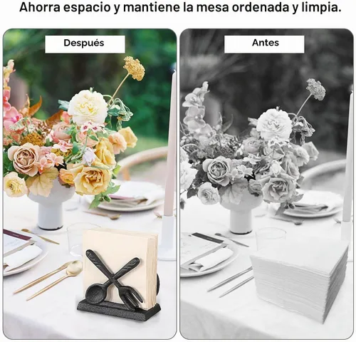 Vista 6 de Sumnacon Servilleteros verticales retro para cocina, comedor, hierro fundido resistente, para cóctel, almuerzo, servilleteros para mesas, bonito