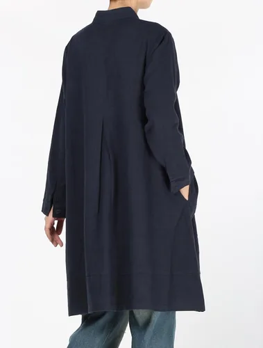 Vista 6 de Mordenmiss campera abotonada de algodón y lino con bolsillos para mujer