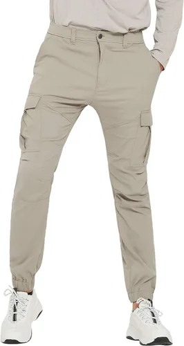 Vista 2 de PULI Men's Hiking Cargo Pants Slim Fit Stretch Joggers Cycling Waterproof Outdoor Trousers with Pockets