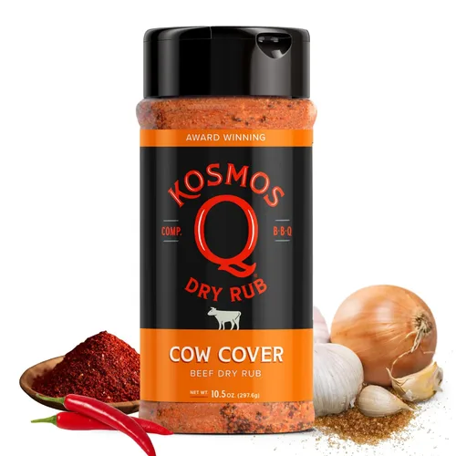 Vista 22 de Kosmos Q Funda de vaca Hot BBQ Rub, regalo del día del padre, condimento picante de bistec y pechuga con chile, ajo, cebolla, pimentón y humo