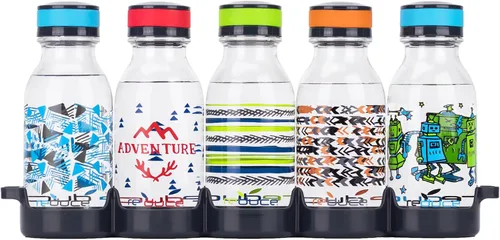 Vista 11 de REDUCE WaterWeek - Botellas de agua reutilizables Tritan de 14 onzas, incluye 5 botellas a prueba de fugas y bandeja para refrigerador, sin BPA