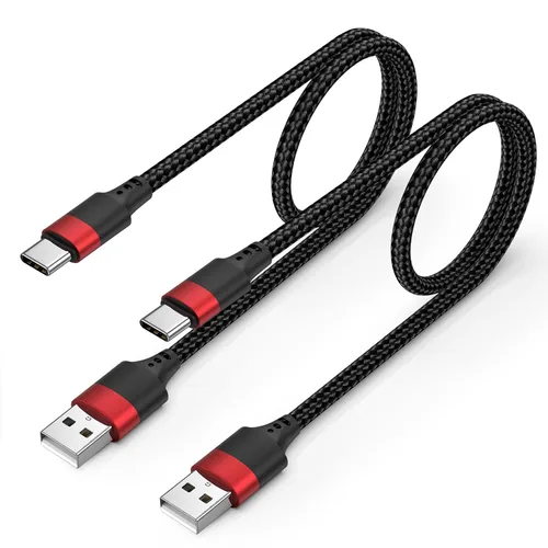 Vista 13 de Cable corto USB a USB C, paquete de 2 cables USB C de 1 pie, cable USBC trenzado de 12 pulgadas de 3A de carga rápida para iPhone 17 16 15 Pro Max