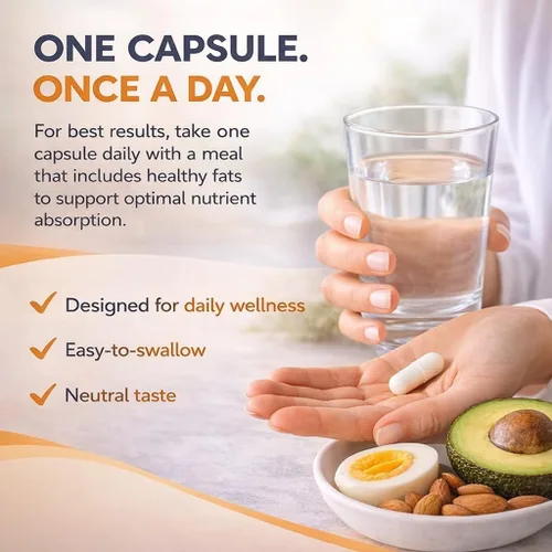 Vista 3 de D3K2 mejorado con calcio y bioperine® - 5000 UI de vitamina D3 + 100 mcg de vitamina K2 MK-7 - Fórmula una vez al día, 60 cápsulas
