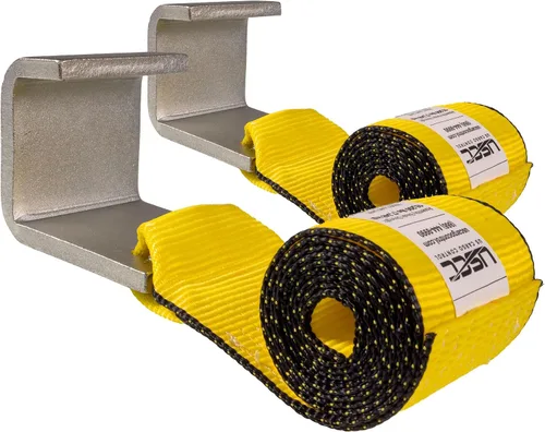 Vista 11 de US Cargo Control - Correa de cabrestante de 10 cm x 1,5 m para contenedores de descarga lateral con gancho plano y extremo cosido, límite de carga