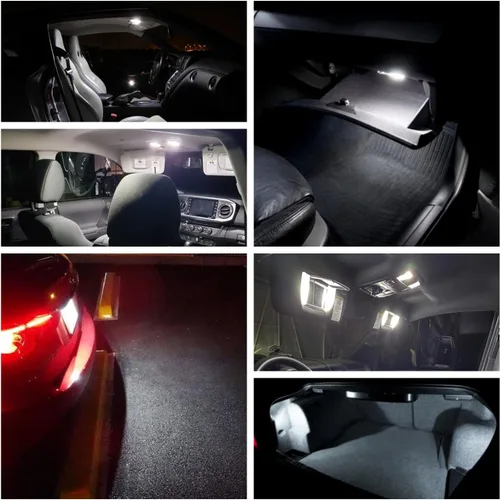 Vista 4 de Kit de 12 bombillas LED blancas para interiores Ford Expedition 1997 1998 1999 2000 2001 2002 Mapa Domo Tronco Luces de matrícula LED