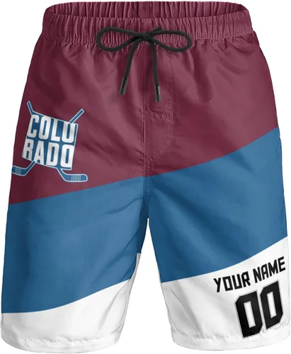 Vista 24 de Custom Hockey Men's Shorts Gifts for Men Casual City Youth Fans Sport Beach Shorts Add Name & Number Quick Dry