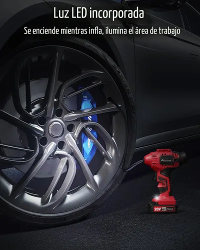 Vista 5 de Avid Power Compresor de aire portátil para inflar neumáticos de auto, bomba inalámbrica de 20 voltios, batería recargable y adaptador de 12 voltios