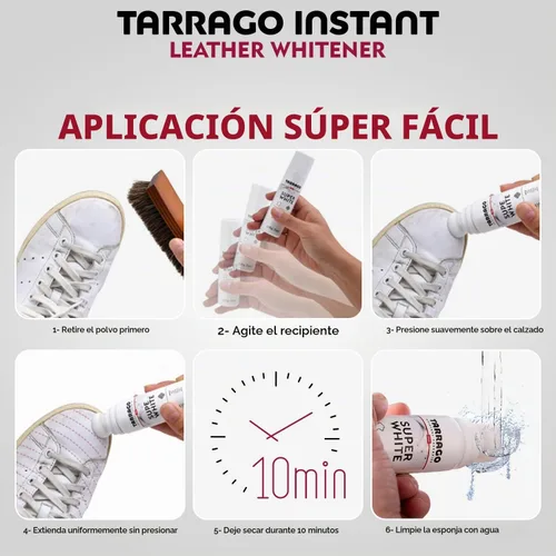 Vista 6 de Tarrago Super White - Limpiador instantáneo para zapatos con punta aplicadora para cuero, 2.5 fl oz