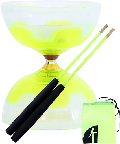 Vista 8 de Juego de diábolo yoyo chino, triple rodamientos Diábolo, yoyos chinos, diábolo LED colorido con palos de diablo, cuerda de diábolo y bolsa de red